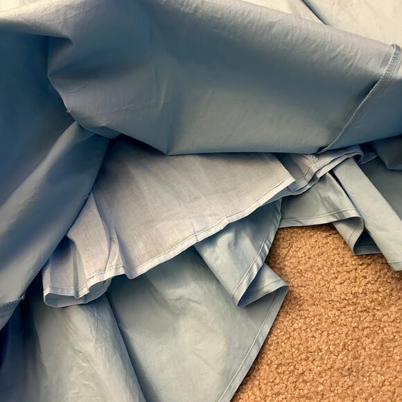 Linen Vibes Cinderella Blue Cotton Ruffle French Vintage Cotton Dress Size M - Picture 14 of 15